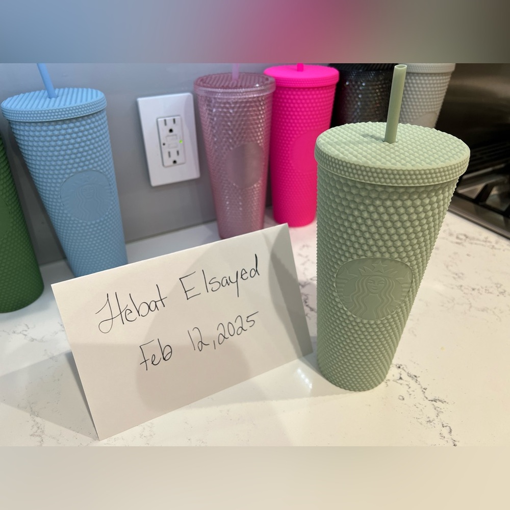 STARBUCKS 2021 CHINA MINT MATTE STUDDED 24OZ CUP TUMBLER